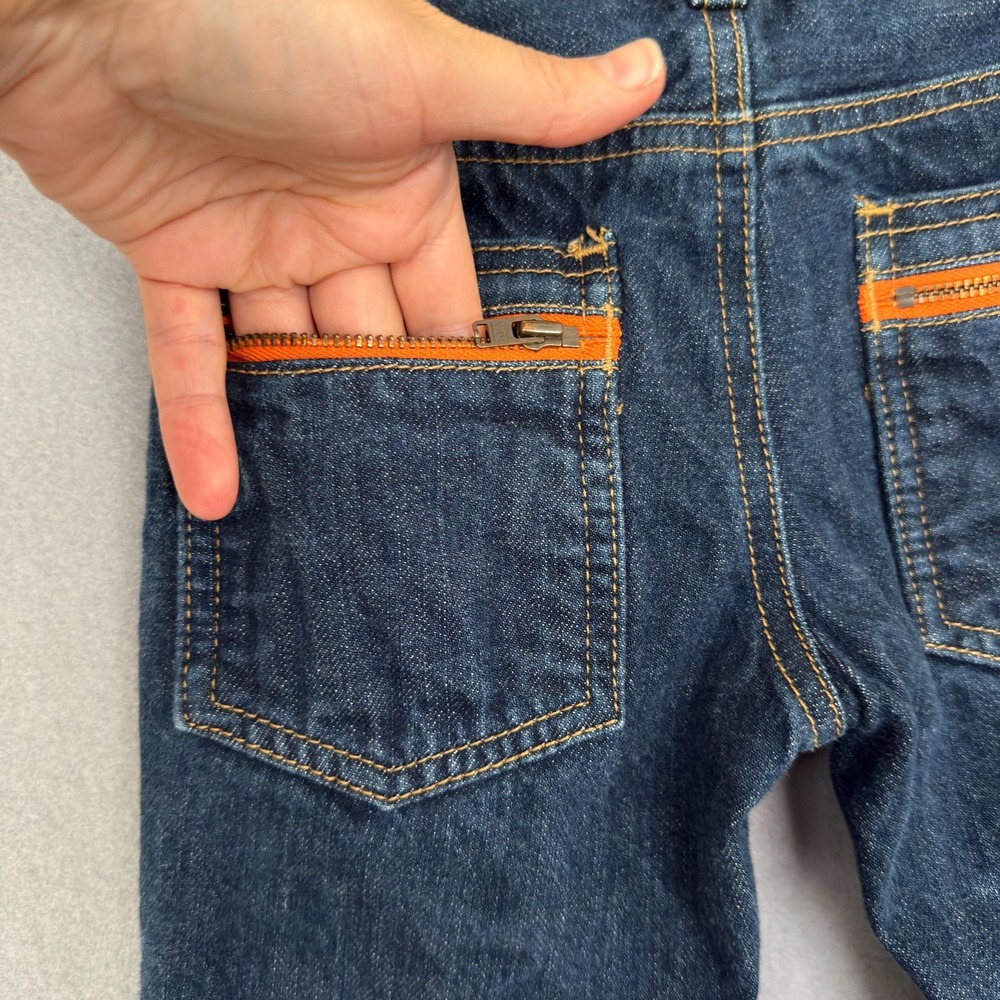 Mini Boden Flannel Lined Denim Jeans Boys Size 3T Navy Blue Cotton Pants - Picture 11 of 15